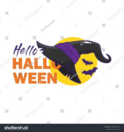 Spooky Halloween Typography Lettering Sticker Vector Stock Vector ...