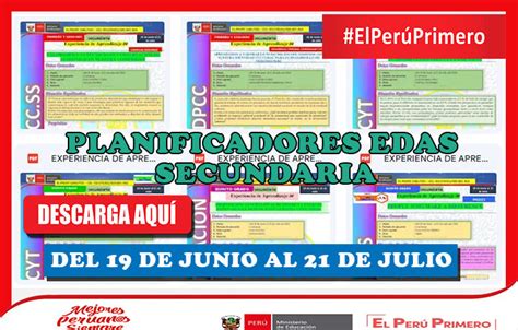 Planificadores Edas Del De Junio Al De Julio Secundaria Tus