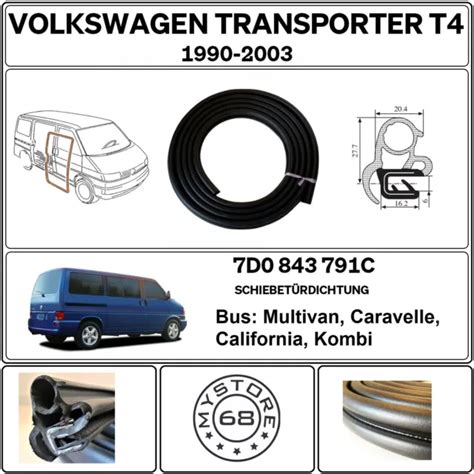 Schiebet R F R Vw T Volkswagen Transporter T Bus Dichtung