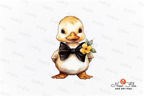 Cute Baby Duck Watercolor Sublimation Graphic By Crafticy Creative