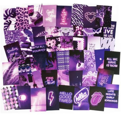 Artivo Purple Wall Collage Kit Aesthetic Pictures 50 Set 4x6 With