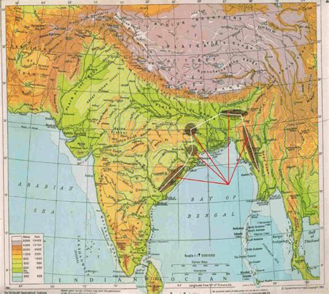 The eastern shore board of the Indian peninsula showing 5 major ...