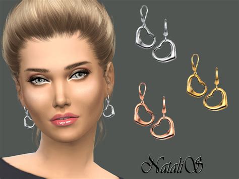 The Sims Resource Natalis Heart Drop Earrings