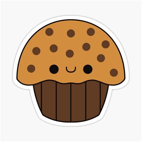 Cute Chocolate Chip Muffin Kawaii Chocolate Chip Muffin Sticker For