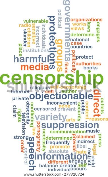 Background Concept Wordcloud Illustration Censorship Stock Illustration