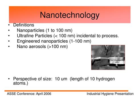 Ppt Safety And Health Aspects Of Nanotechnology Powerpoint Presentation