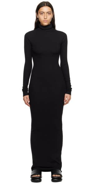 ÉTERNE Black Turtleneck Maxi Dress