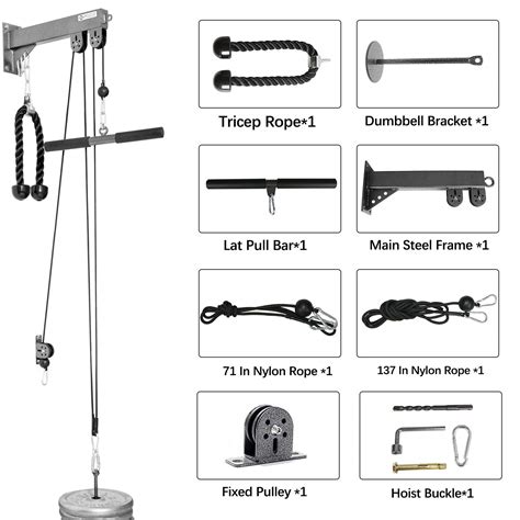 Trendbox Pulley System Gym Tricep Rope Pull Down Training Cable Machine Lat Pulldown