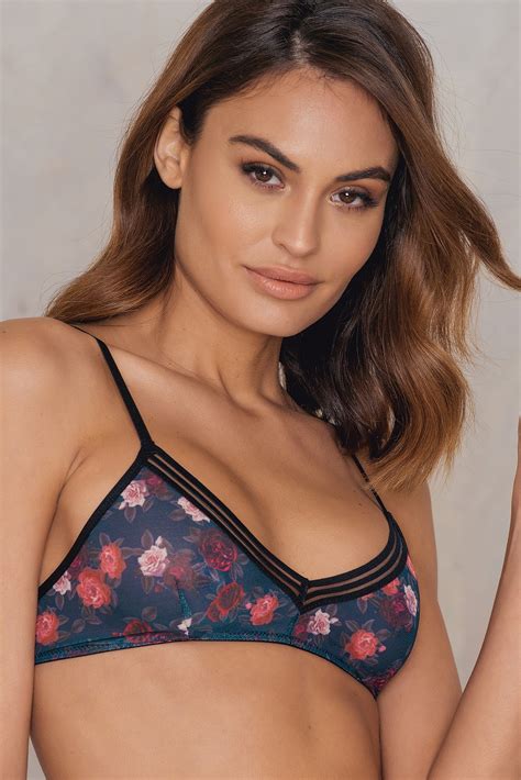 Wide Elastic Printed Mesh Bra Multicolor Na