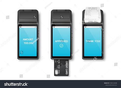 Vector 3d Realistic Payment Machine Set POS Royalty Free Stock