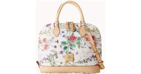 Dooney Bourke Botanical Collection Zip Zip Satchel In White Lyst