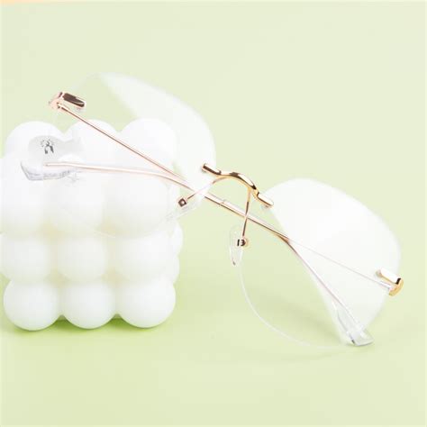 Richfield Polygon Rose Gold Rimless Metal Eyeglasses Glassesshop