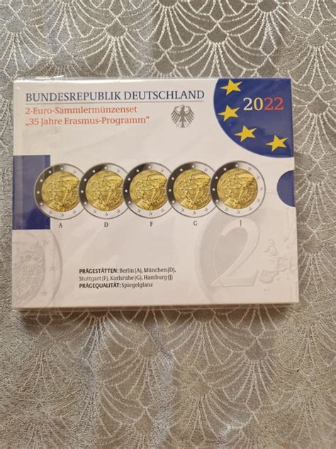 Deutschland 2 Euro 2022 Erasmus 5 Monnaies Proof Catawiki