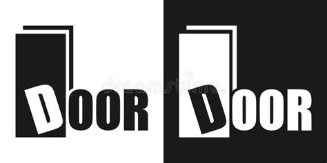 Vector Logo Door with White and Black Stock Illustration - Illustration ...