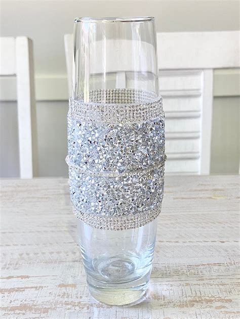 Glass Crushed Diamond Vase Etsy