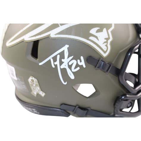 Ty Law Autographed New England Patriots 22 Salute Mini Helmet Beckett ...