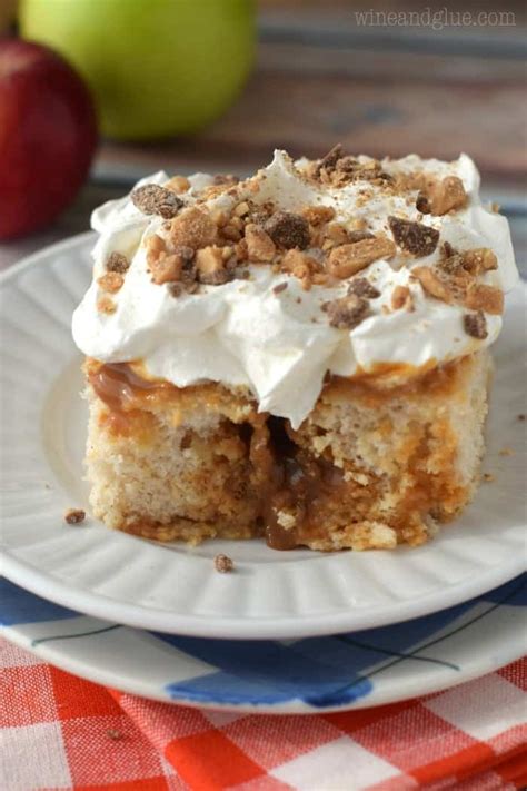 Caramel Apple Poke Cake Wine And Glue