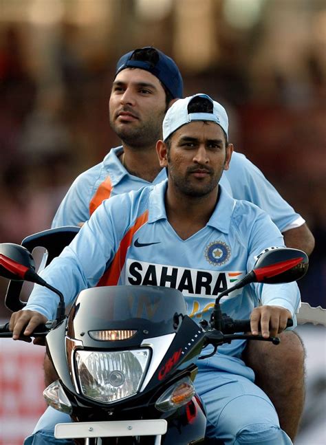 Ms Dhoni Hd Image Yuvraj Singh Cricket In India Bike Pic