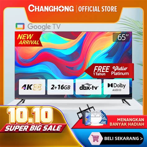 Jual Google Tv Changhong Inch K Uhd Smart Digital Led Tv Google