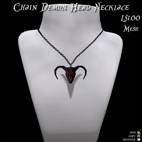 Second Life Marketplace Chain Demon Head Necklace