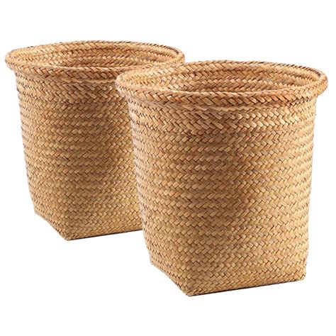 Amazon Hemoton Pcs Toy Baskets Garbage Bin Woven Wastebasket