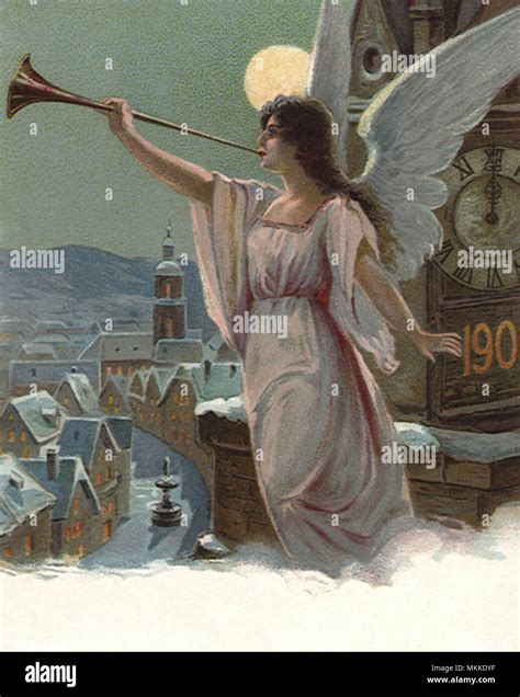 Angel Blowing Horn Stock Photo Alamy