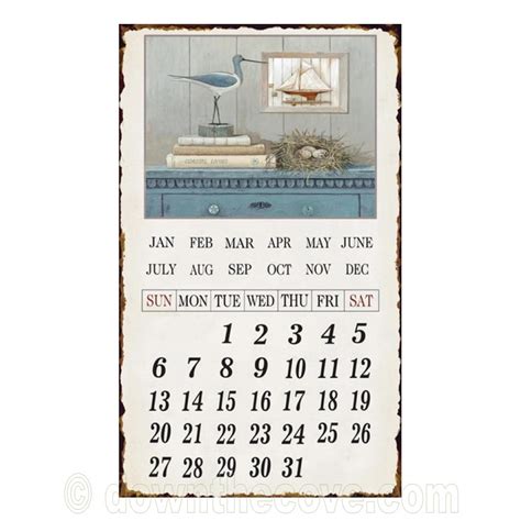 Retro Metal Perpetual Wall Calendar Down The Cove