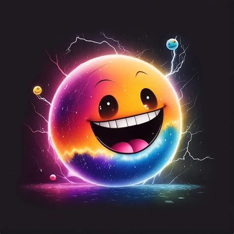 Premium AI Image | a colorful emoji smiley face with a black background