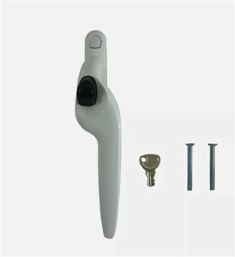 White Sparta Cranked Upvc Window Handle Locking Left Or Right Mm