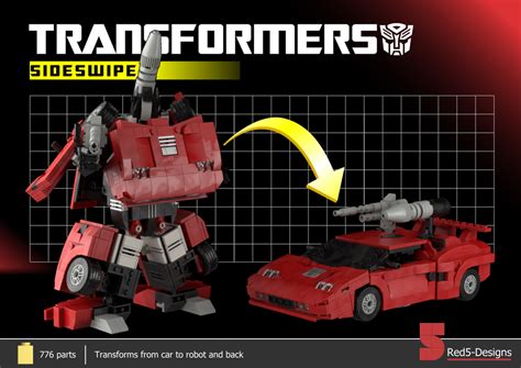 Lego Moc Transformer Sideswipe G1 Style By Red5 Leader Rebrickable Build With Lego