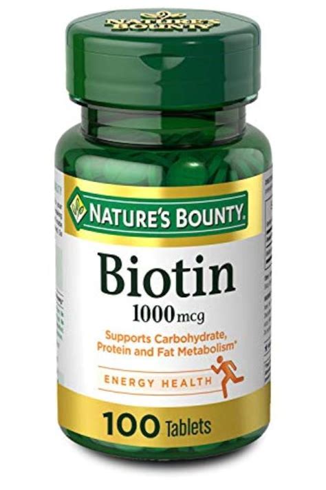 PRE ORDER Nature S Bounty Biotin 1000 Mcg Vitamin Supplement Tablets