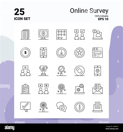 Online Survey Icon Set Editable Eps Files Business Logo