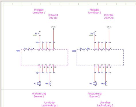 Querverweise für Frequenzumrichterbelegung Elektrotechnik EPLAN