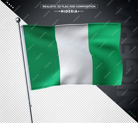 Premium Psd Nigeria 3d Flag With Realistic Texture