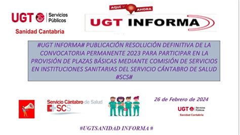 UGT INFORMA PUBLICACIÓN RESOLUCIÓN DEFINITIVA DE LA CONVOCATORIA