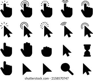 Vector Cursors Icons Click Set Stock Vector Royalty Free 1919706872