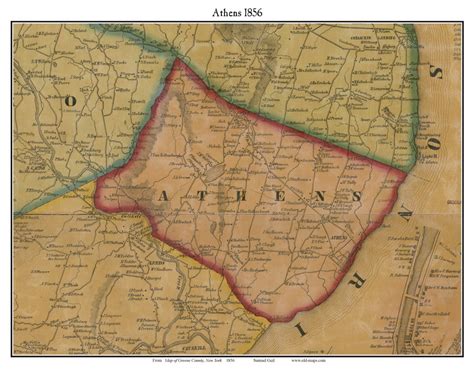 Athens, New York 1856 Old Town Map Custom Print - Greene Co. - OLD MAPS