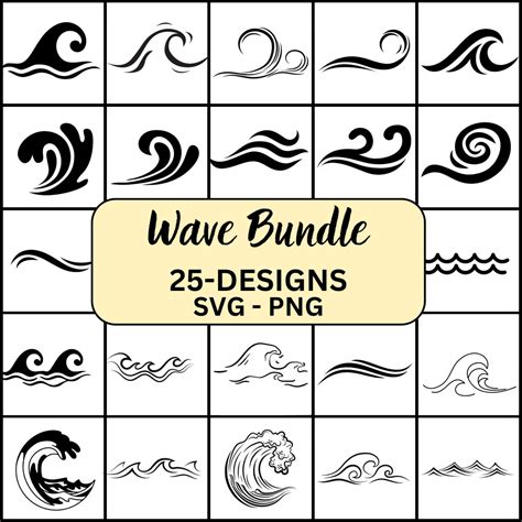 Wave Svg Waves Svg Wave Svg Bundle Wave Clipart Ocean Wave Svg Sea