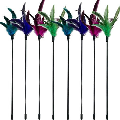 Amazon Nine Mpets Cat Feather Toy Cat Wand Feather Toys 6 PCS And