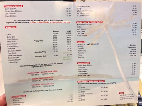 Flavors Caribbean Restaurant Menu Urbanspoonzomato