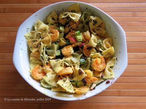 Recette De Salade De Pâtes Aux Crevettes Exquises Et Menu Canicule