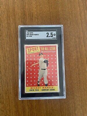 Topps All Star New York Yankees Mickey Mantle Vintage Sgc Graded