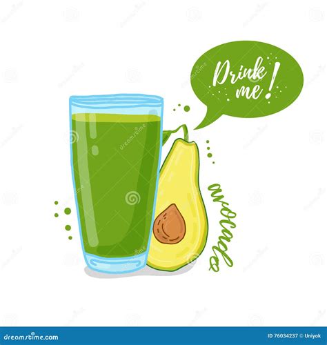 Design Template Banner Poster Icons Avocado Smoothies Illustration