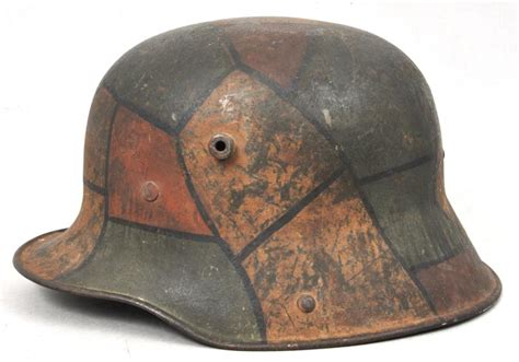 Cs Militaria Ww1 German M16 Three Colour Camouflage Helmet