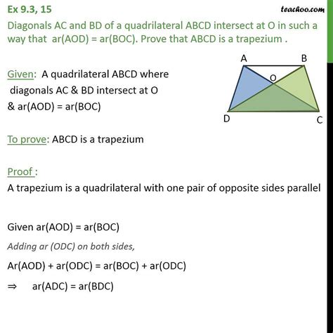 Question Diagonals Ac And Bd Of A Quadrilateral Abcd