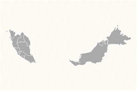 Detailed Map of Malaysia With States and Cities 25841184 Vector Art at ...