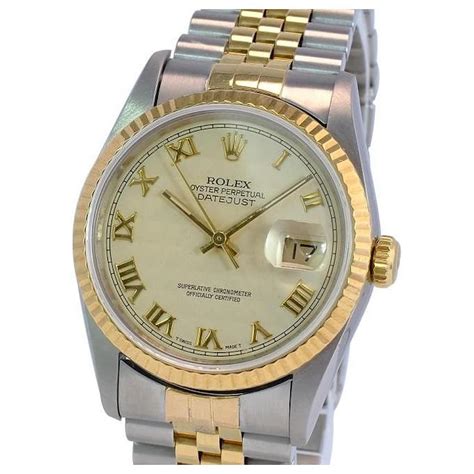 Rolex Cream Roman Datejust Jubilee Dial Geriffelte L Nette Mm Ref