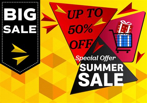 Banner summer sale special offer. geometric abstract vector background ...