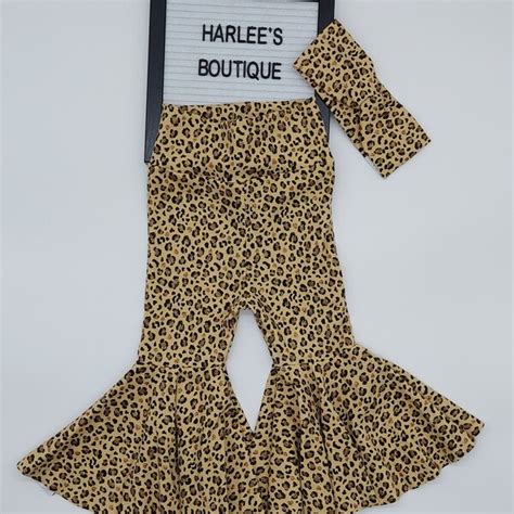 Leopard Print Bell Bottoms Etsy