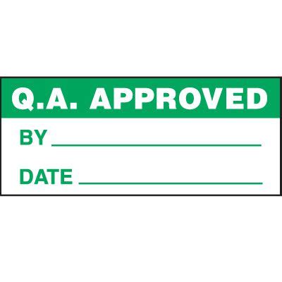 Qa Approved Status Label Calibration Inspection Labels Emedco